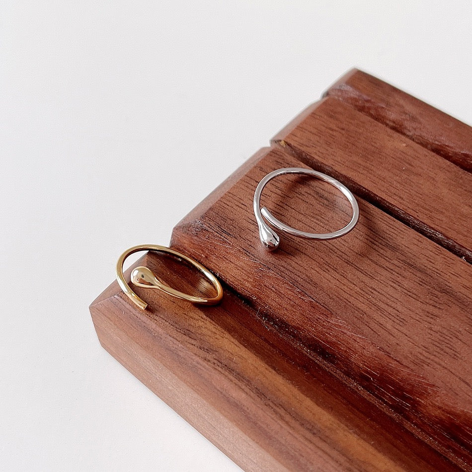Bague en Argent 925 en Forme de Goutte d'Eau