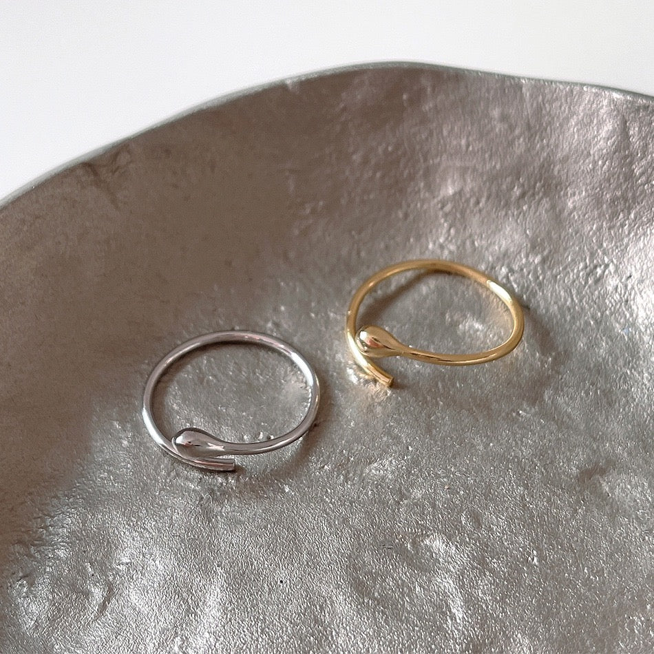 Bague en Argent 925 en Forme de Goutte d'Eau