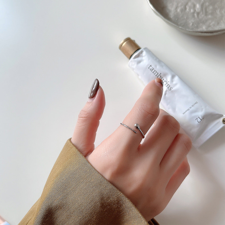 Bague en Argent 925 en Forme de Goutte d'Eau