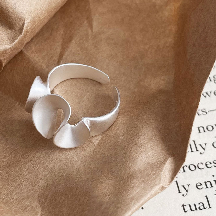 Bague en Argent 925 avec Motif Vague Vintage