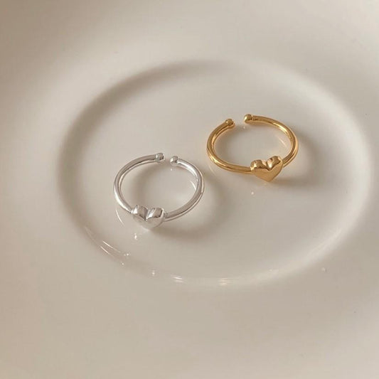 Bague en Argent en Forme de Cœur